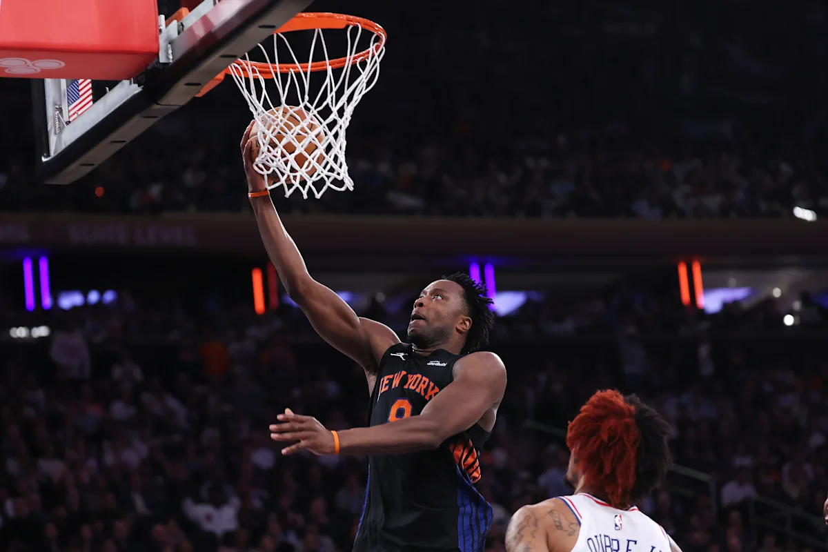 Knicks' OG Anunoby out with hamstring strain for Game 3 vs. 76ers making waves