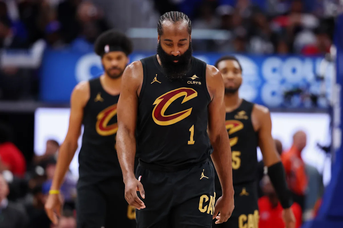 James Harden's struggles continue in Cavs' Game 2 loss to Pistons hits headlines